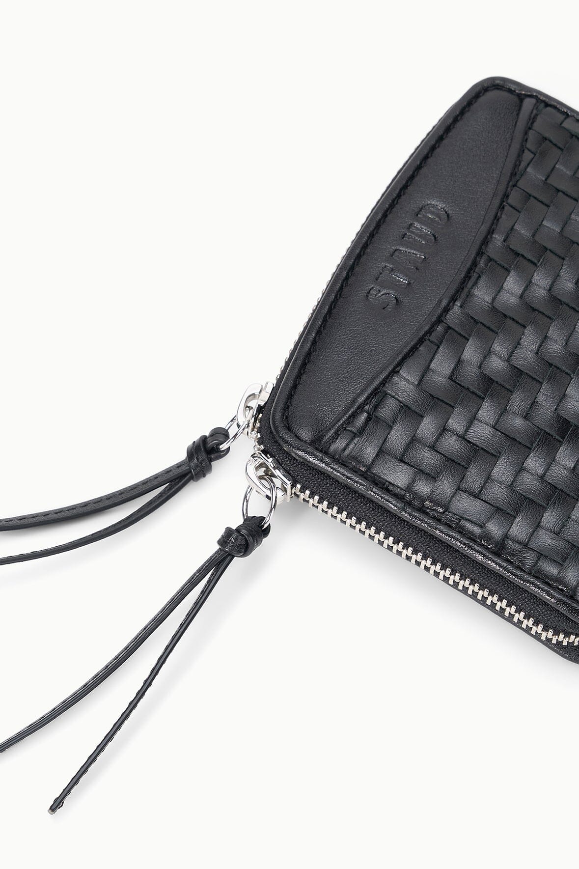 STAUD Accessories Mae Hand-Woven Wallet Black Woven