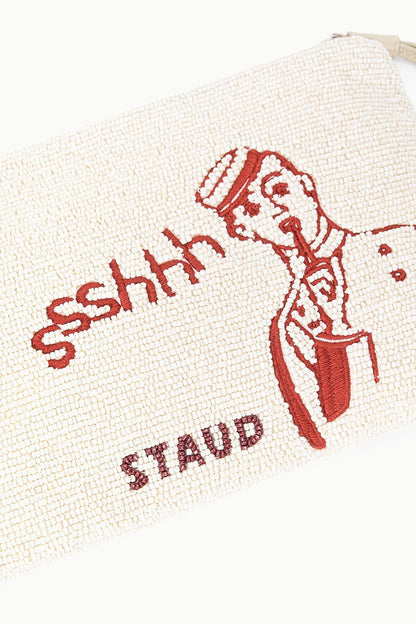 STAUD Accessories|Handbags Tommy Beaded Large Pouch Do Not Disturb