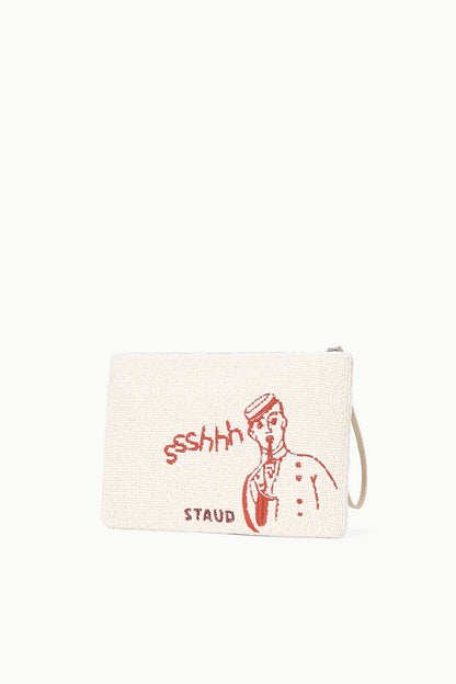 STAUD Accessories|Handbags Tommy Beaded Large Pouch Do Not Disturb