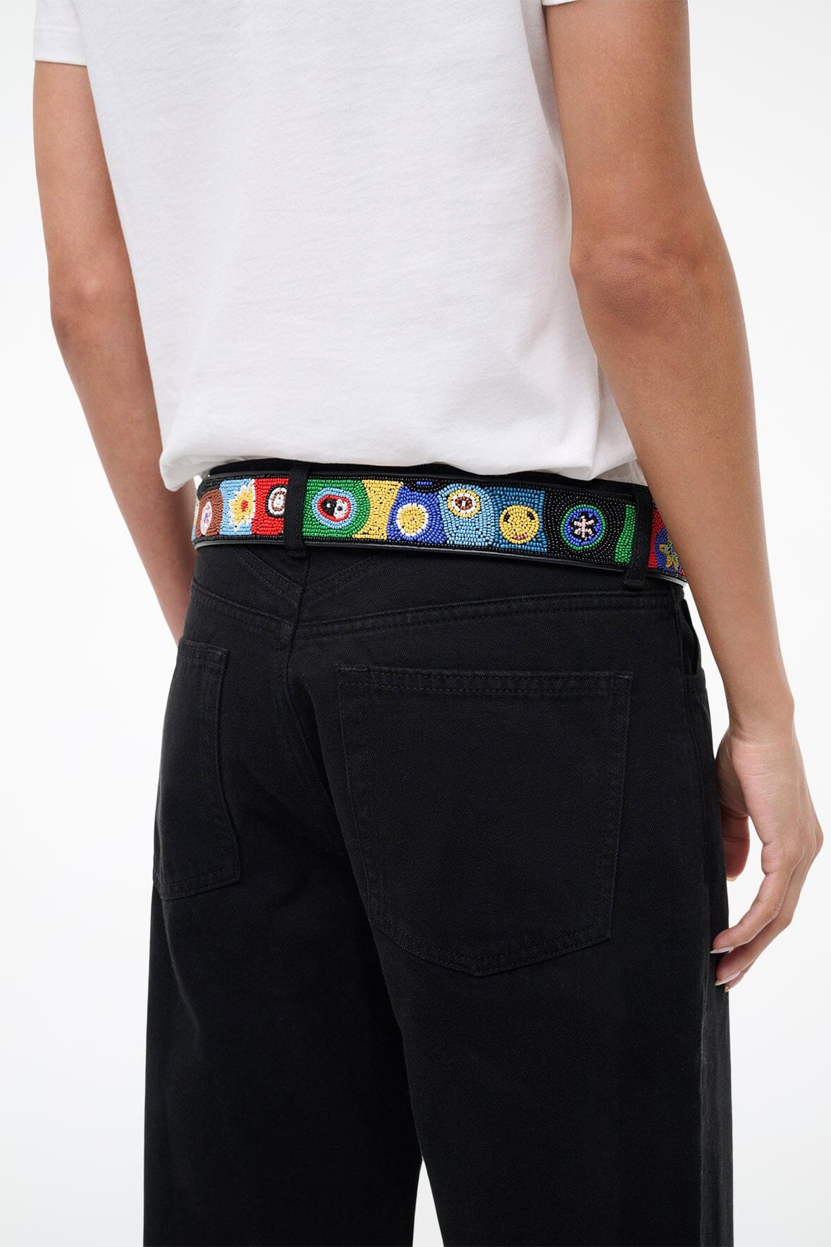 STAUD Accessories Moon Buckle Belt Beaded Millefiore