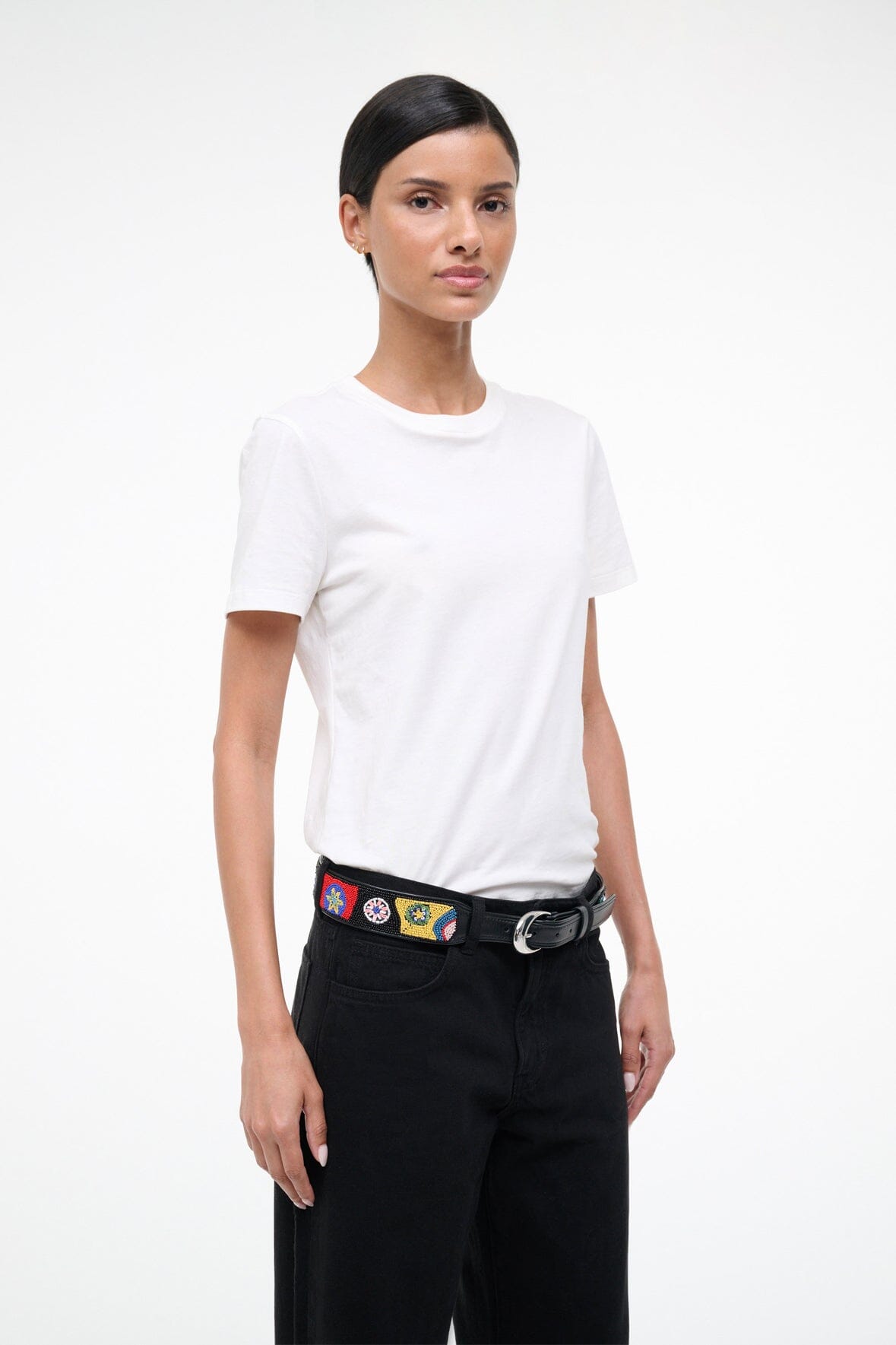 STAUD Accessories Moon Buckle Belt Beaded Millefiore
