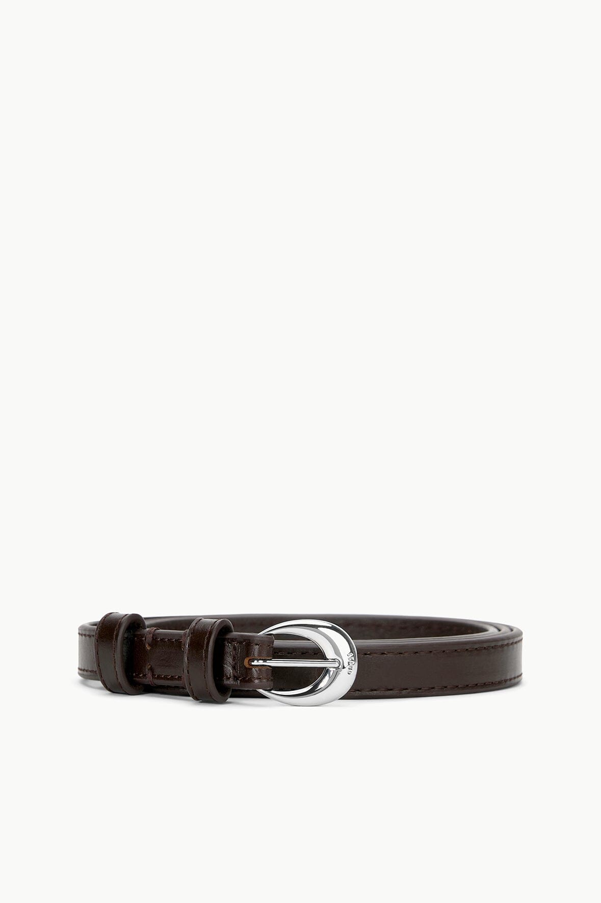 STAUD Accessories Slim Moon Buckle Belt - 13mm Mahogany Silver