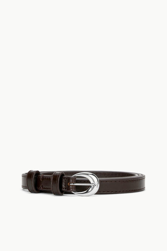 STAUD Accessories Slim Moon Buckle Belt - 13mm Mahogany Silver