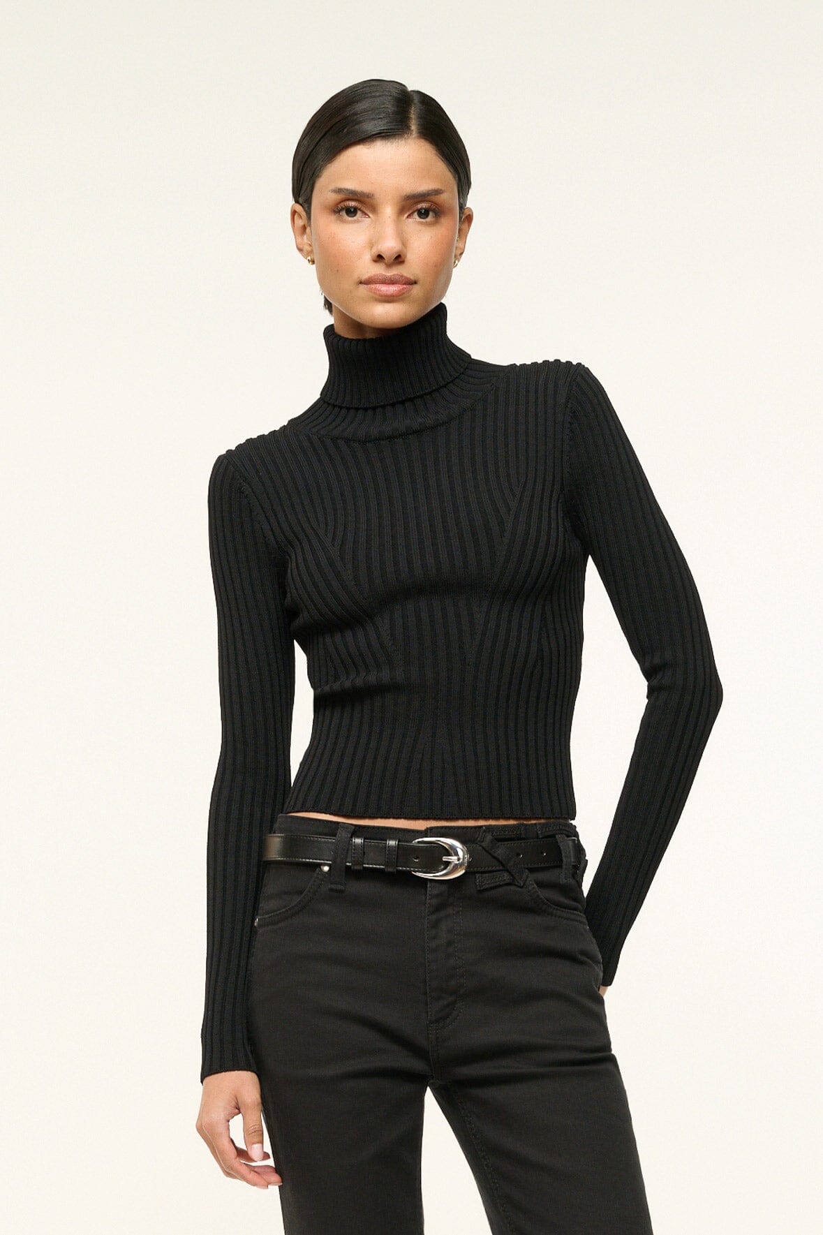 STAUD Accessories Moon Buckle Belt Black Silver