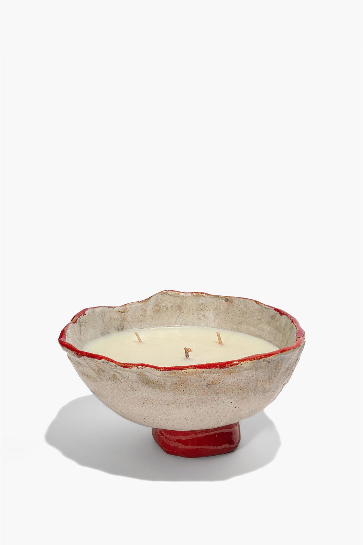 STAUD Home Ceramic Mushroom Candle Natural Red