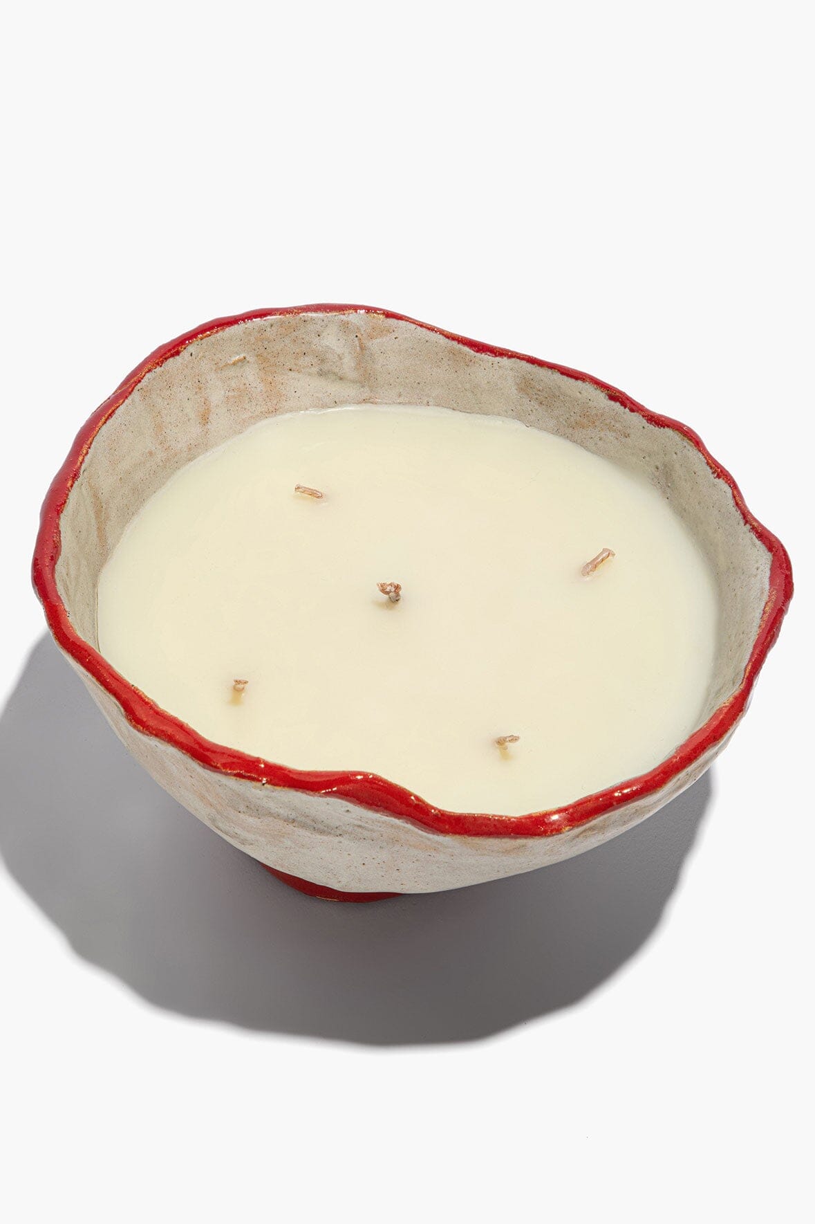 STAUD Home Ceramic Mushroom Candle Natural Red