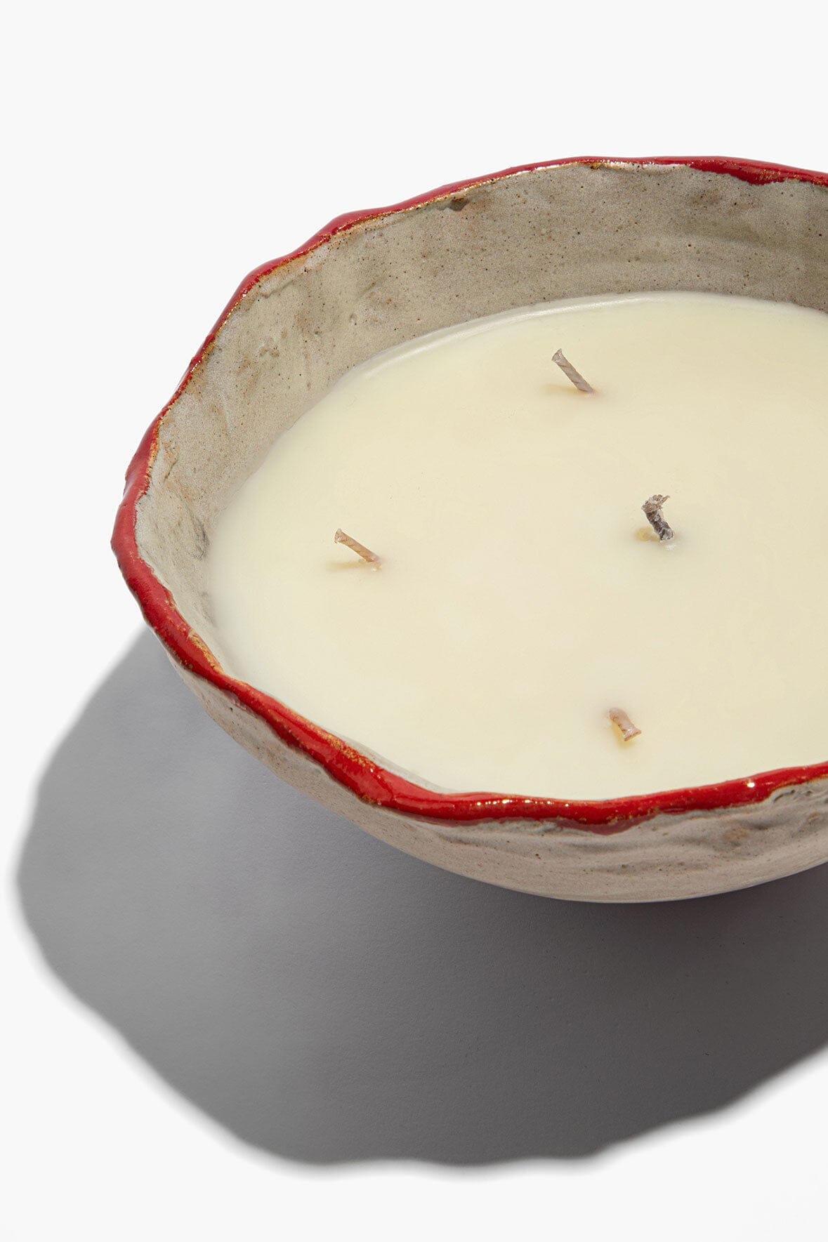 STAUD Home Ceramic Mushroom Candle Natural Red