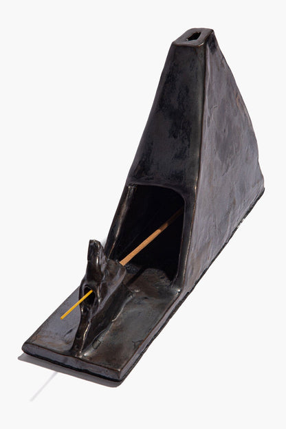 STAUD Home Pyramid Incense Holder Molasses Glaze