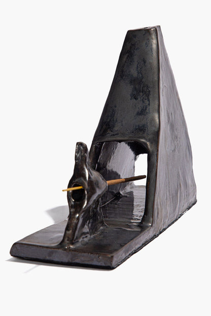 STAUD Home Pyramid Incense Holder Molasses Glaze