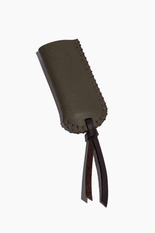 STAUD Home Pyre Leather Lighter Cover Moss