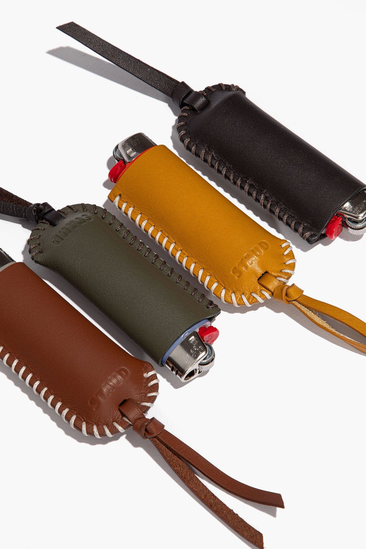 STAUD Home Pyre Leather Lighter Cover Moss