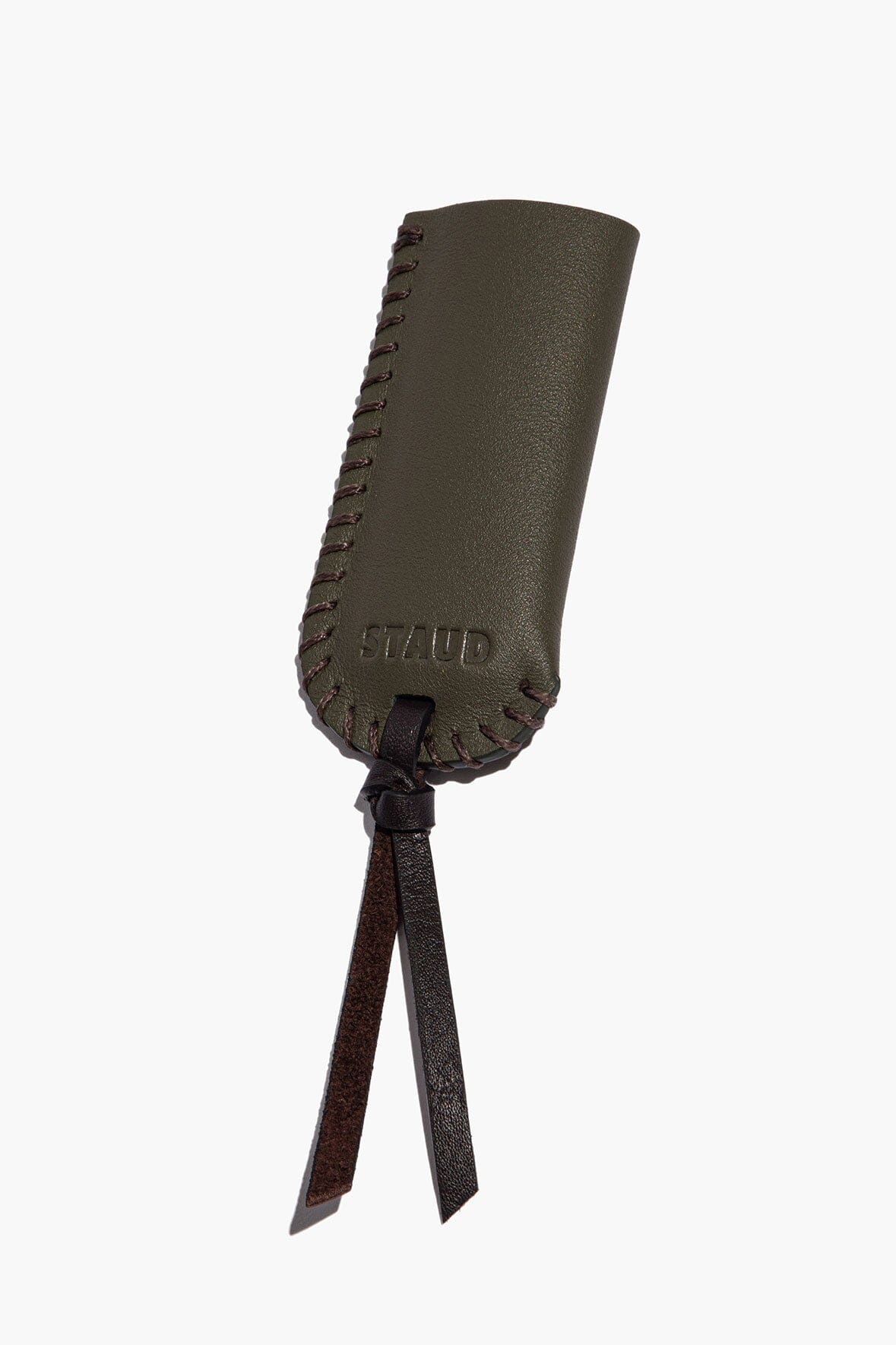 STAUD Home Pyre Leather Lighter Cover Moss