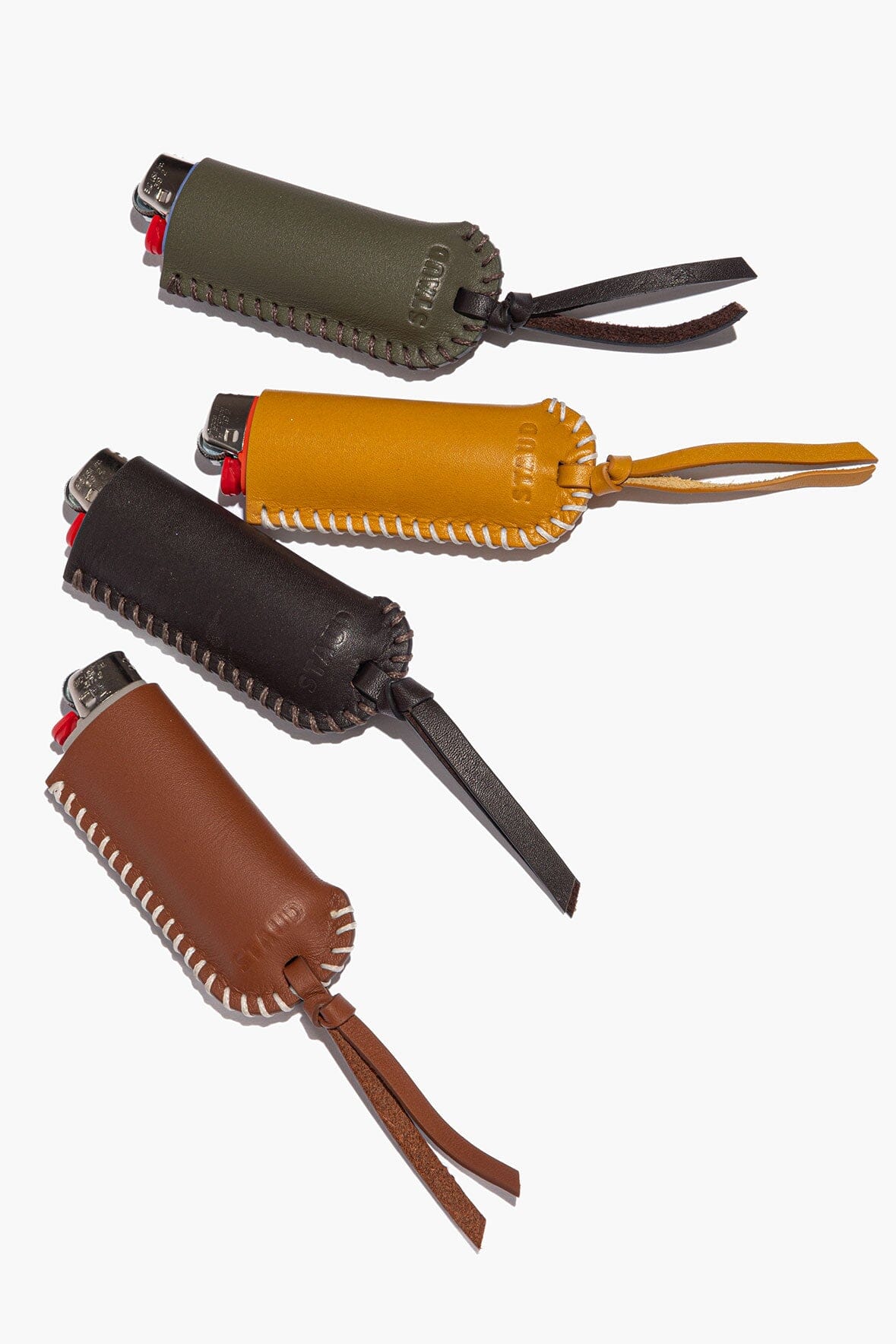 STAUD Home Pyre Leather Lighter Cover Goldenrod