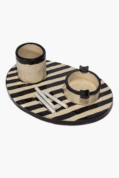 STAUD Home Acl Tray Holder Striped Glaze