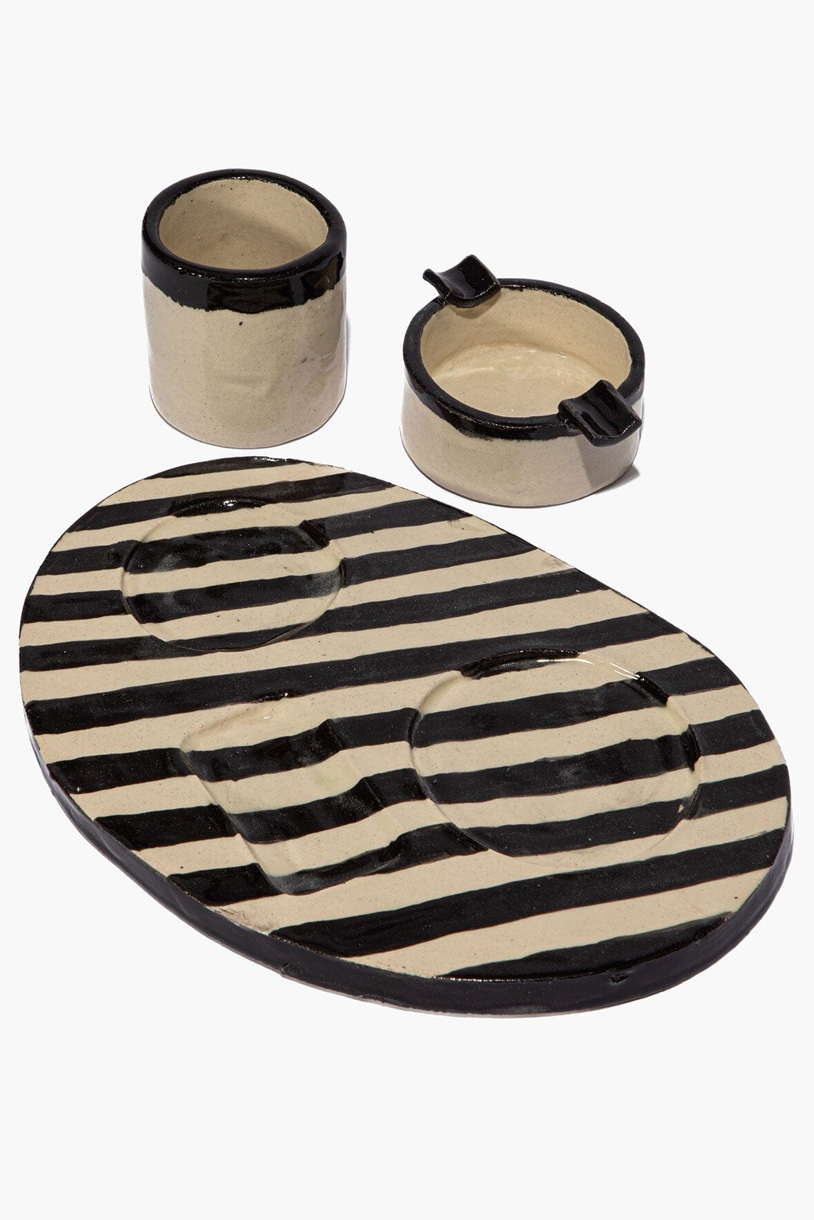 STAUD Home Acl Tray Holder Striped Glaze