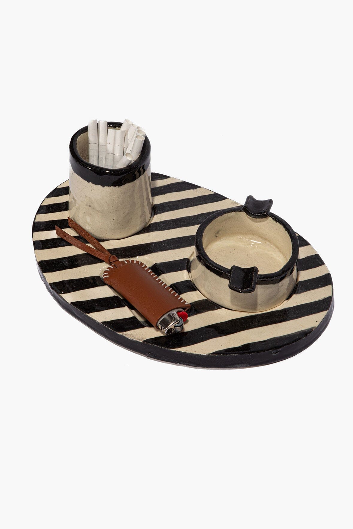 STAUD Home Acl Tray Holder Striped Glaze