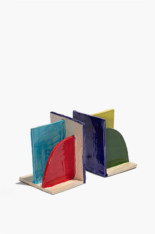 STAUD Home Ceramic Bookends Rainbow Glaze