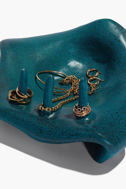 STAUD Home Bubble Jewelry Holder Blue Glaze