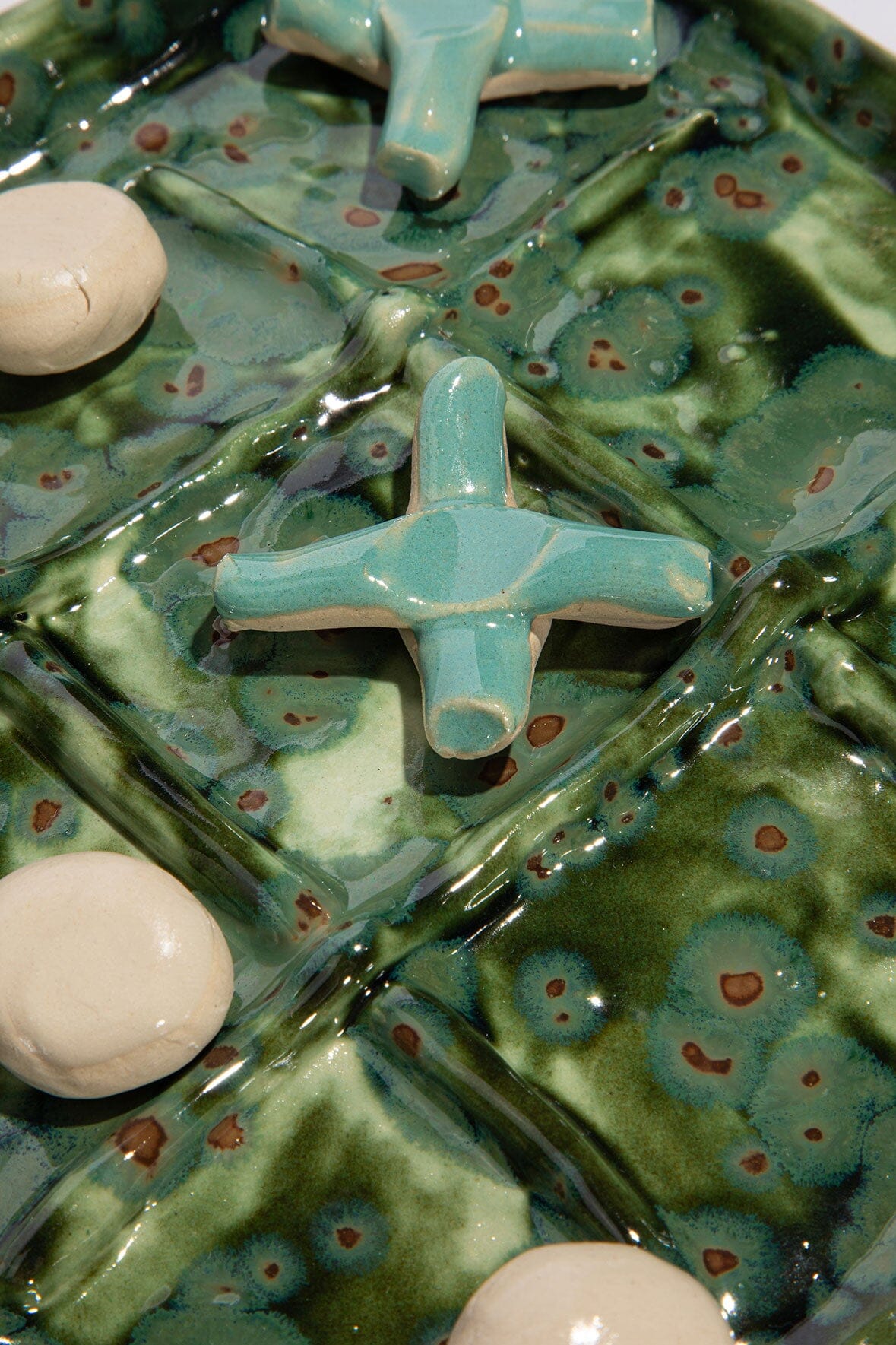 STAUD Home Ceramic Tic Tac Toe Earth Glaze