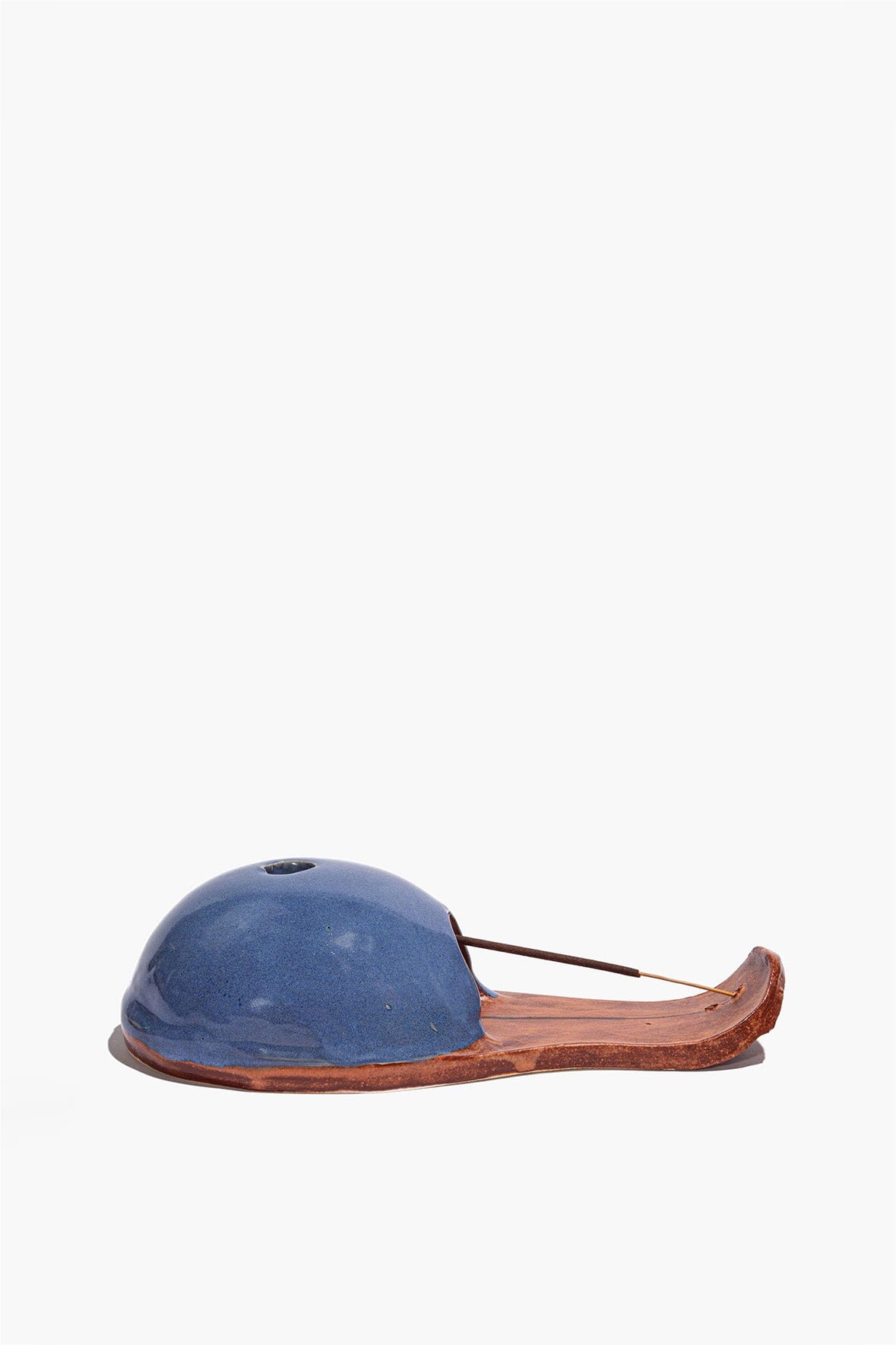 STAUD Home Hut Incense Holder Blue Burnt Orange Glaze