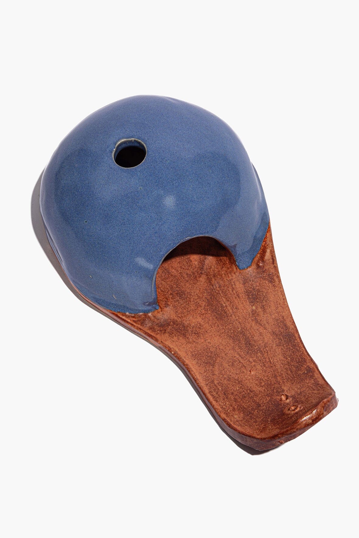 STAUD Home Hut Incense Holder Blue Burnt Orange Glaze