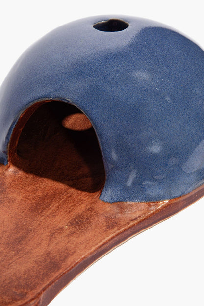 STAUD Home Hut Incense Holder Blue Burnt Orange Glaze