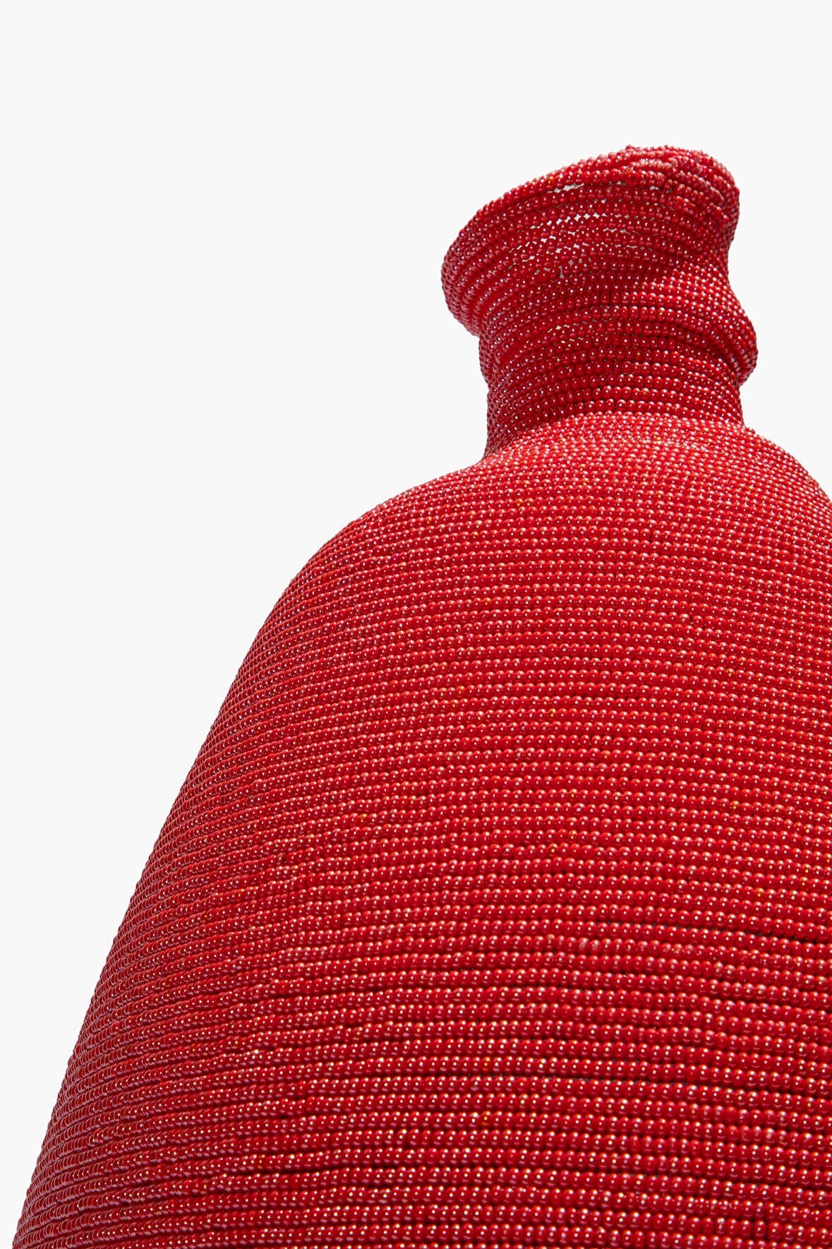 STAUD Home Tall Beaded Vase Red