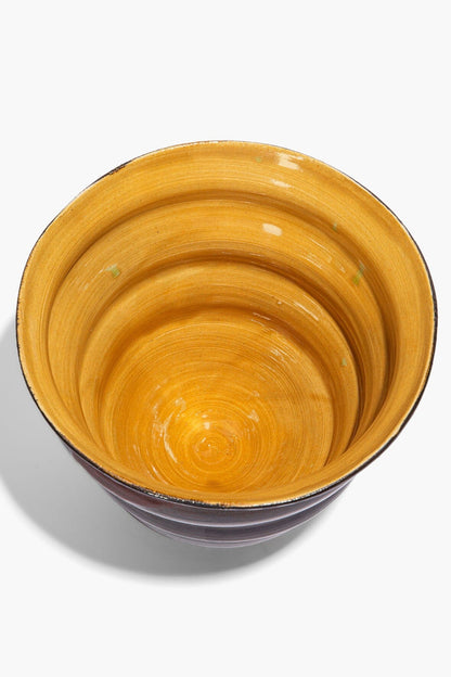 STAUD Home Stacked Cone Vase Burgundy Mustard Glaze