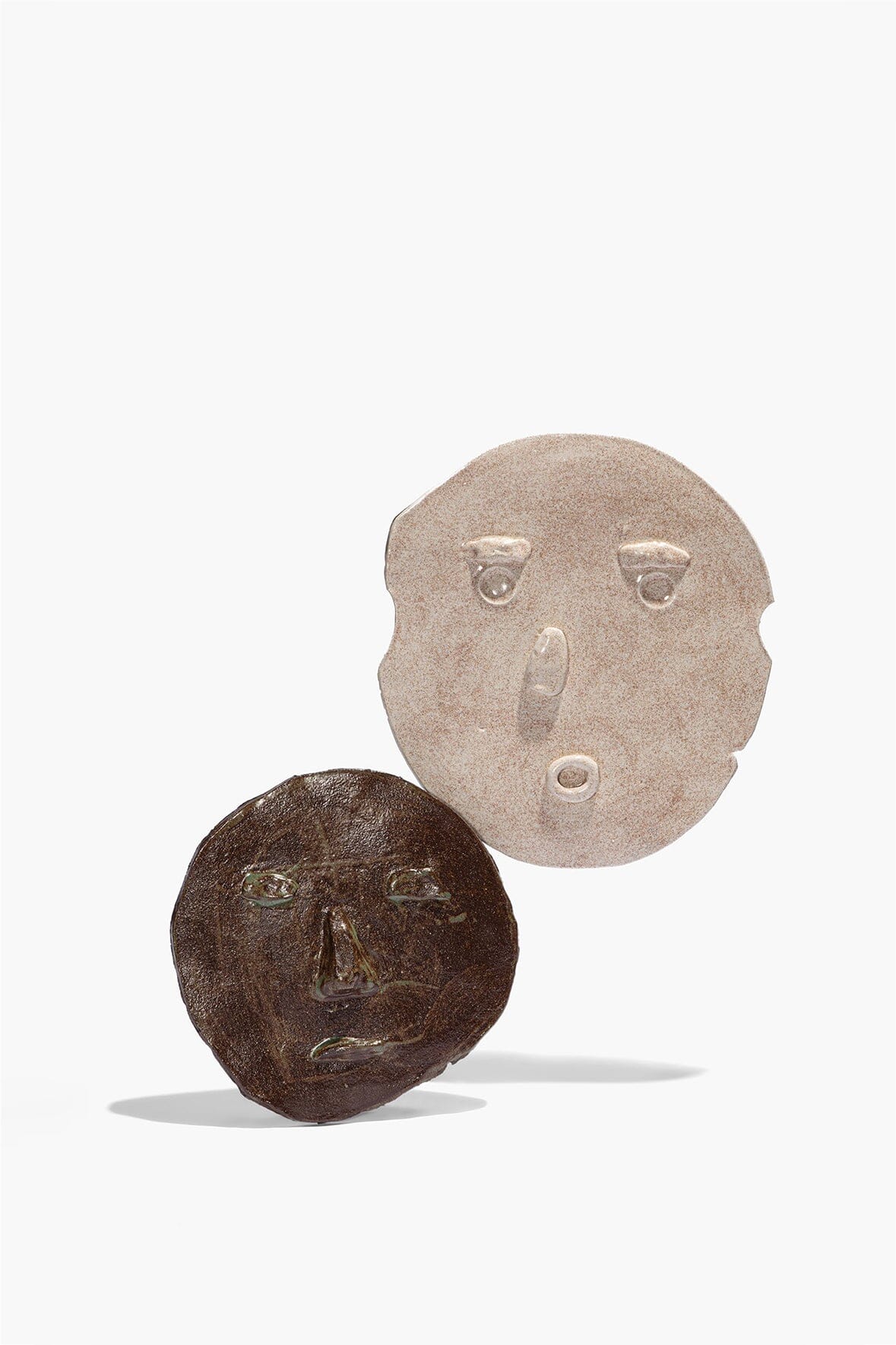 STAUD Home Eva Ceramic Faces White And Matcha Brown Glaze