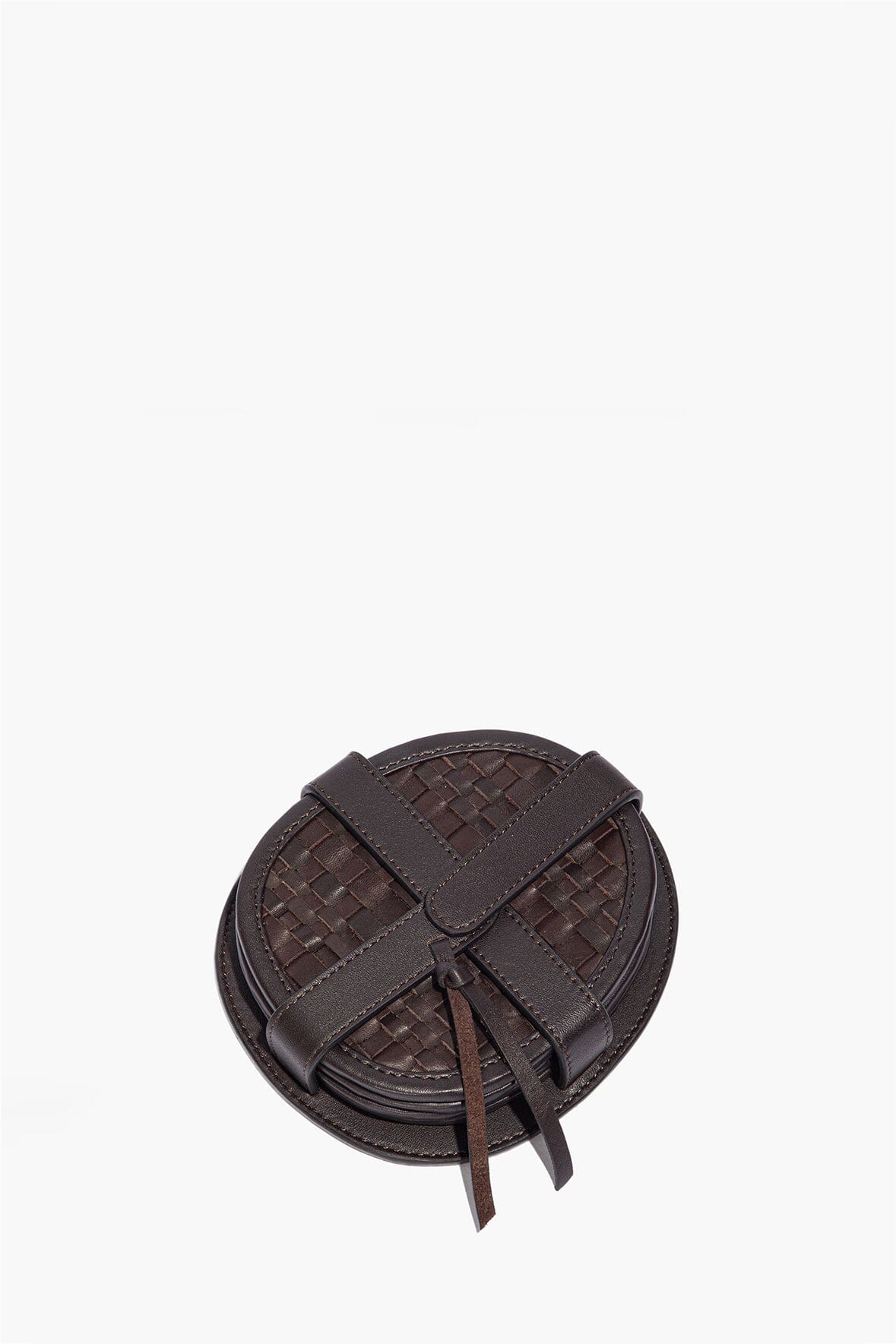 STAUD Home Grove Woven Leather Coasters Espresso