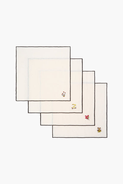 STAUD Home Gala Embroidered Napkins Natural
