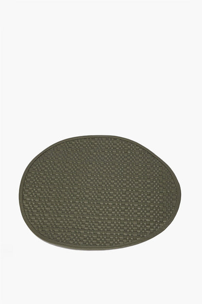 STAUD Home Gentry Leather Placemat Moss