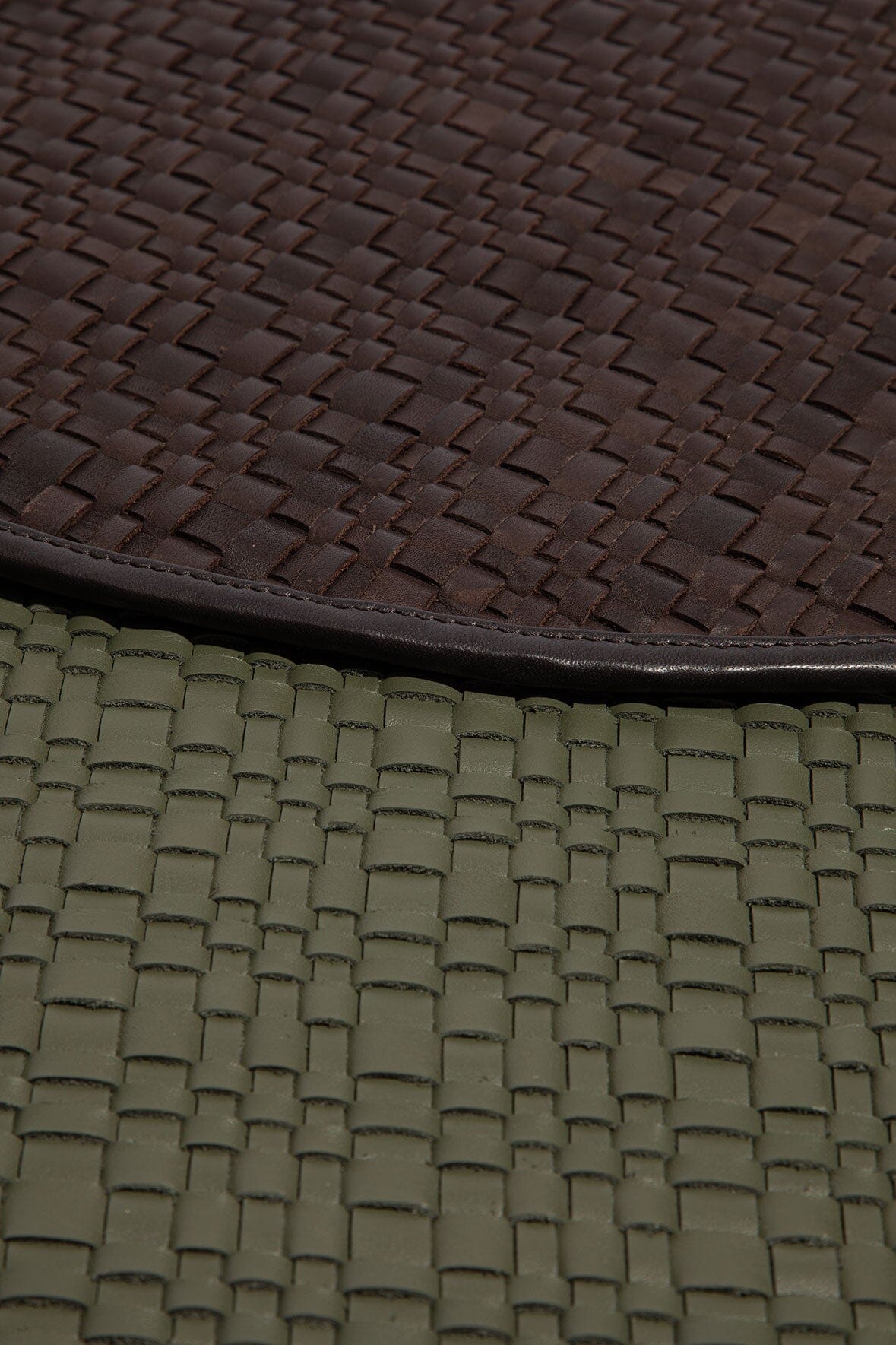 STAUD Home Gentry Leather Placemat Moss