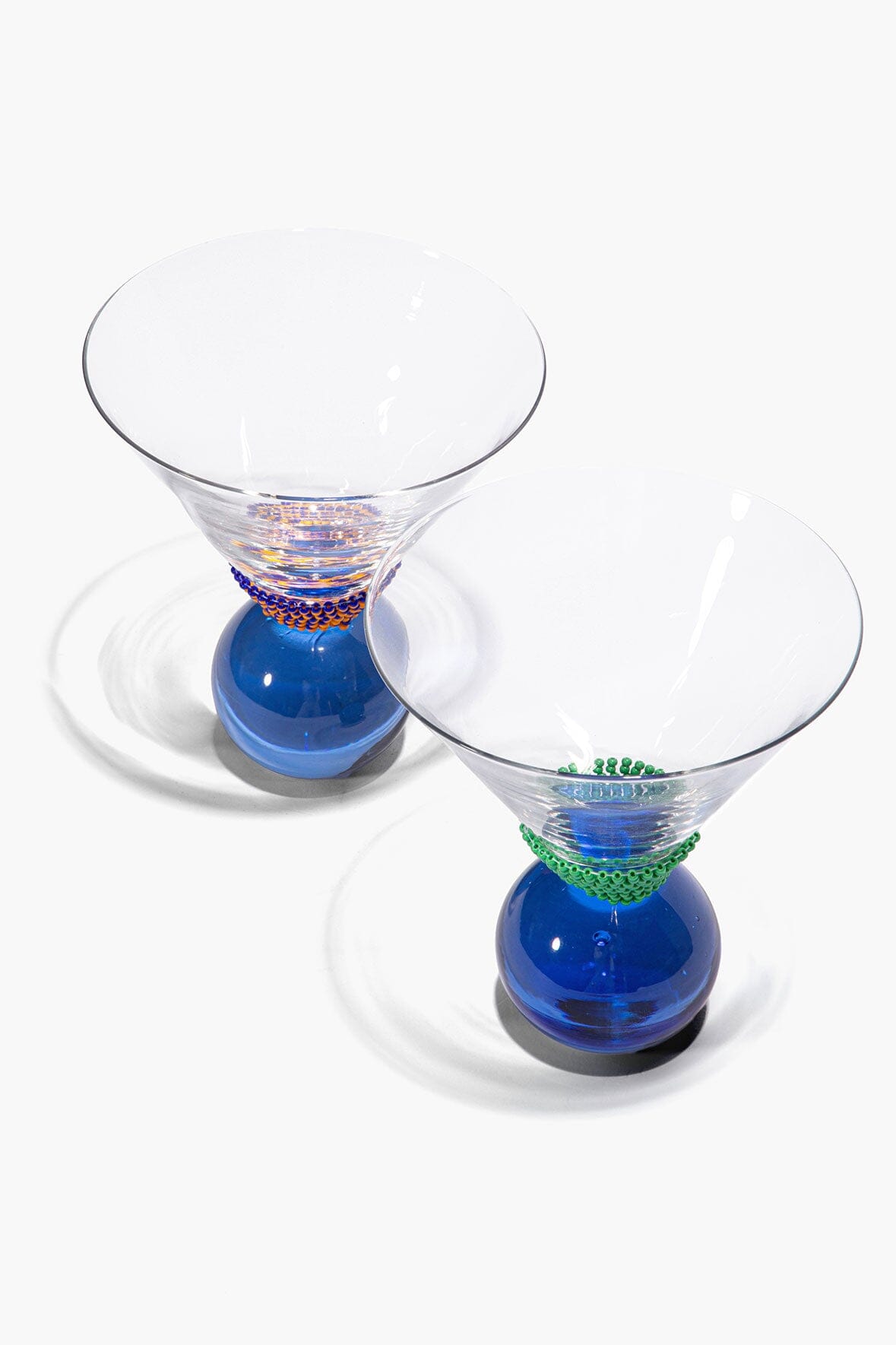 STAUD Home Beaded Barware Blue Stripe