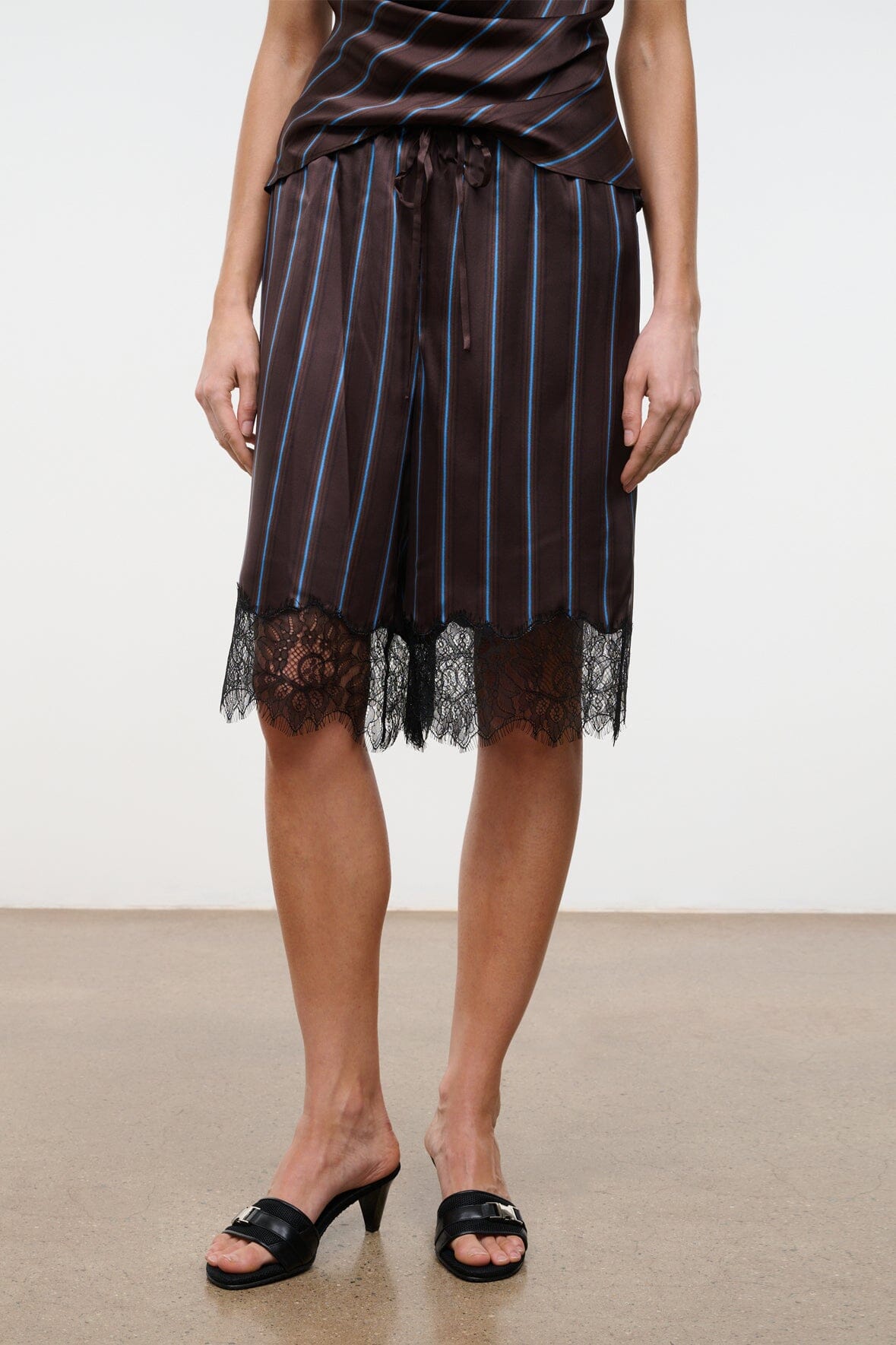 STAUD Sale Verano Silk Short Redondo Stripe