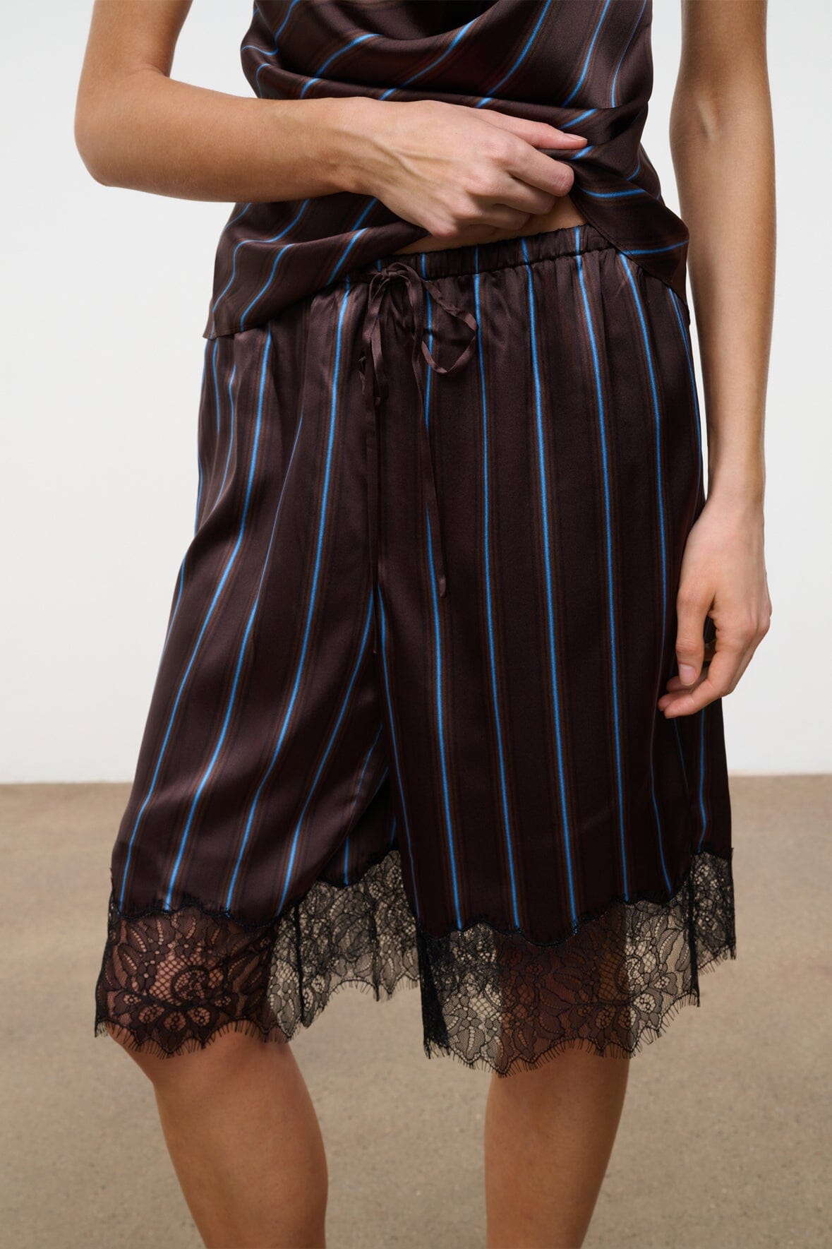STAUD Sale Verano Silk Short Redondo Stripe