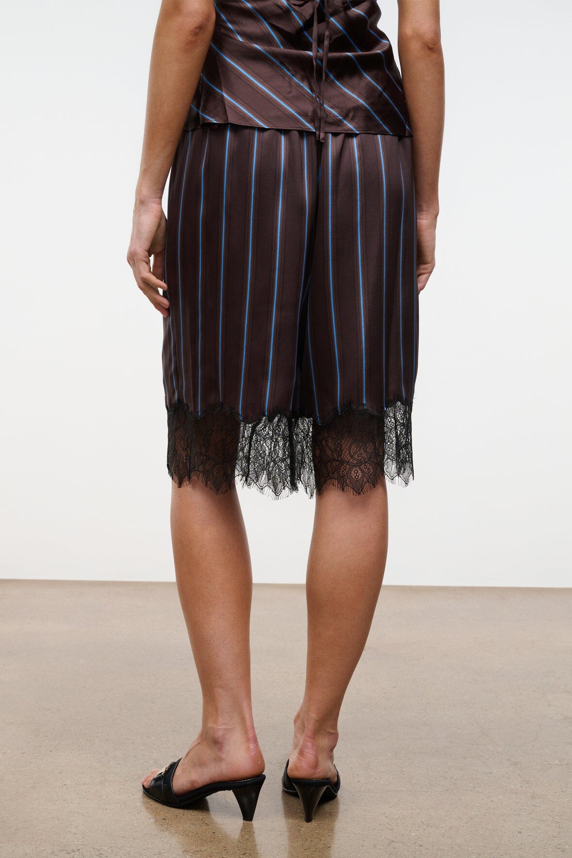 STAUD Sale Verano Silk Short Redondo Stripe