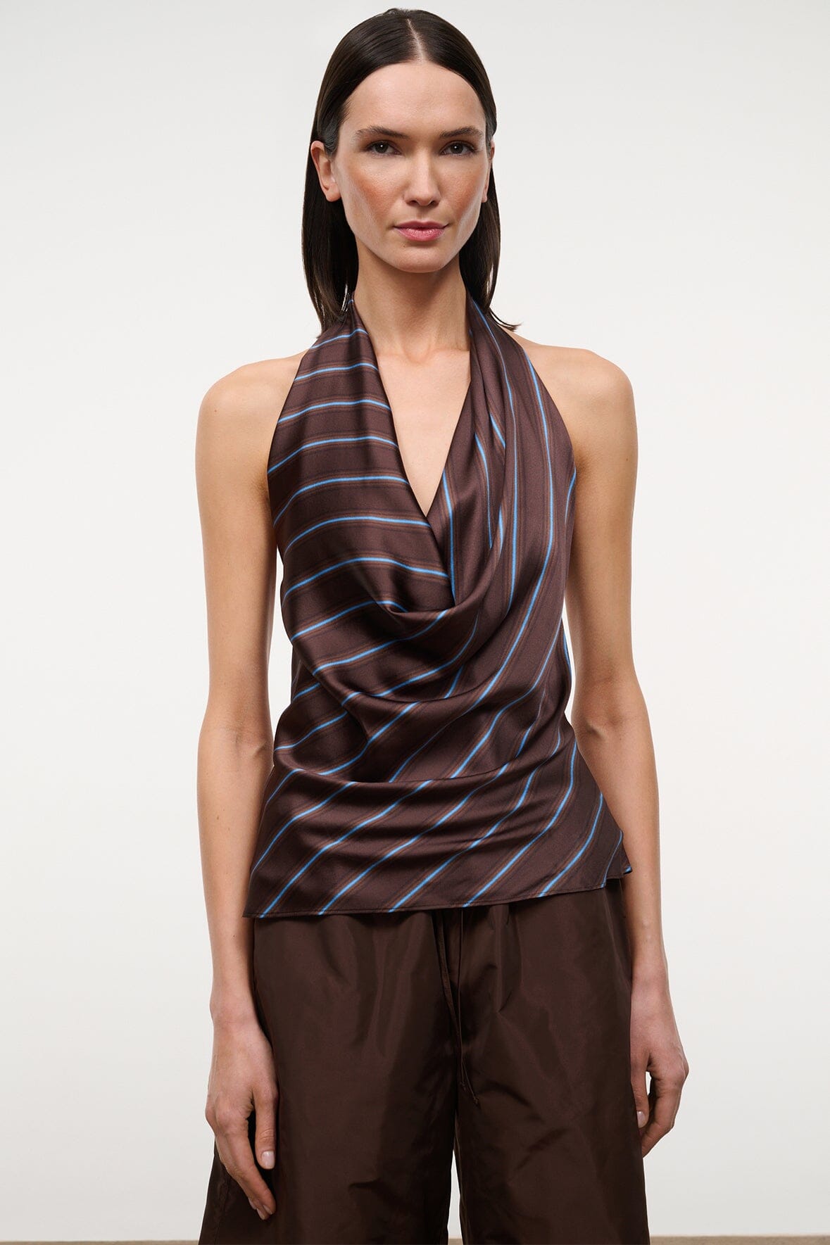 STAUD Sale Liora Silk Top Redondo Stripe