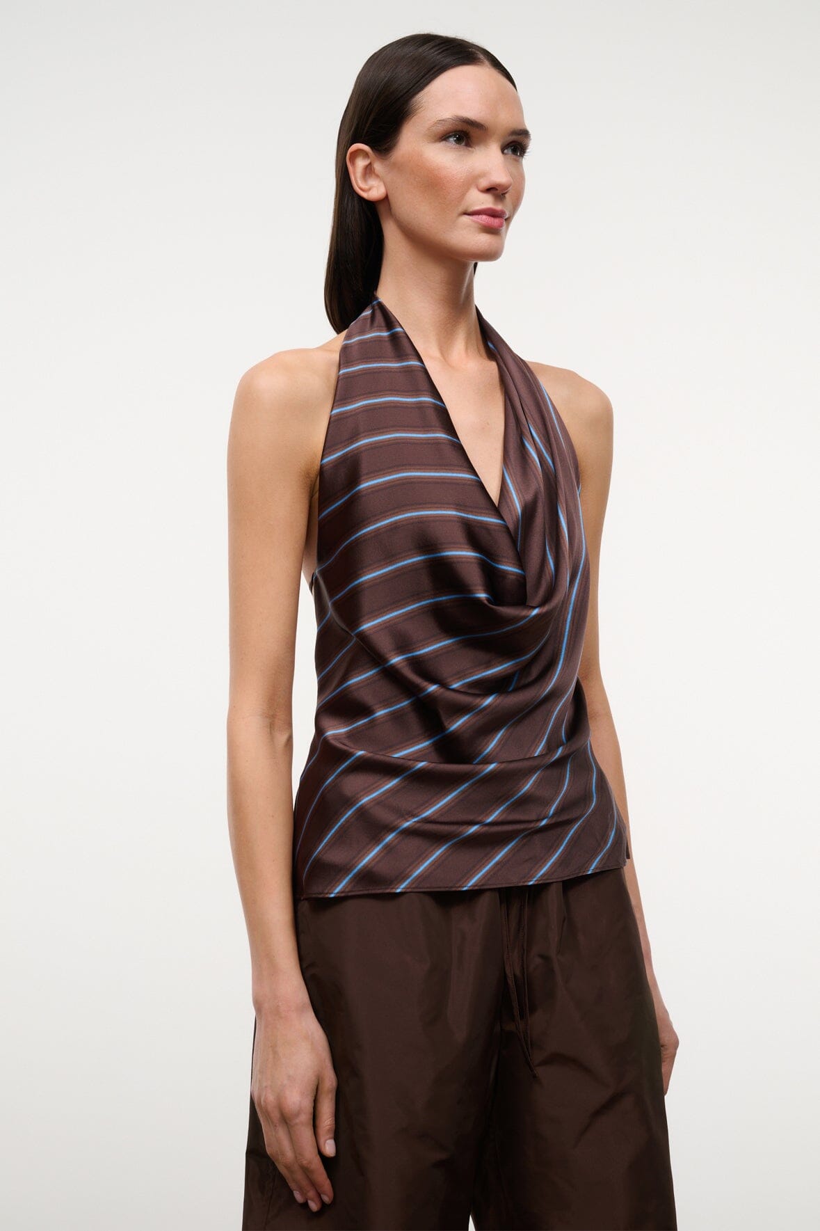 STAUD Sale Liora Silk Top Redondo Stripe