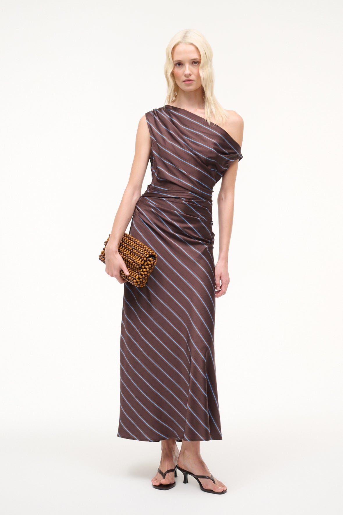 STAUD Sale Phare Silk Dress Redondo Stripe