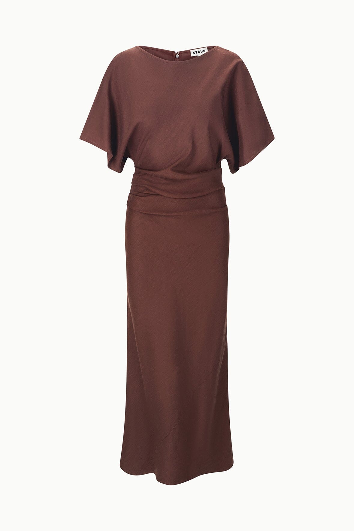 STAUD Sale|Dresses Amelie Linen Dress Dark Oak
