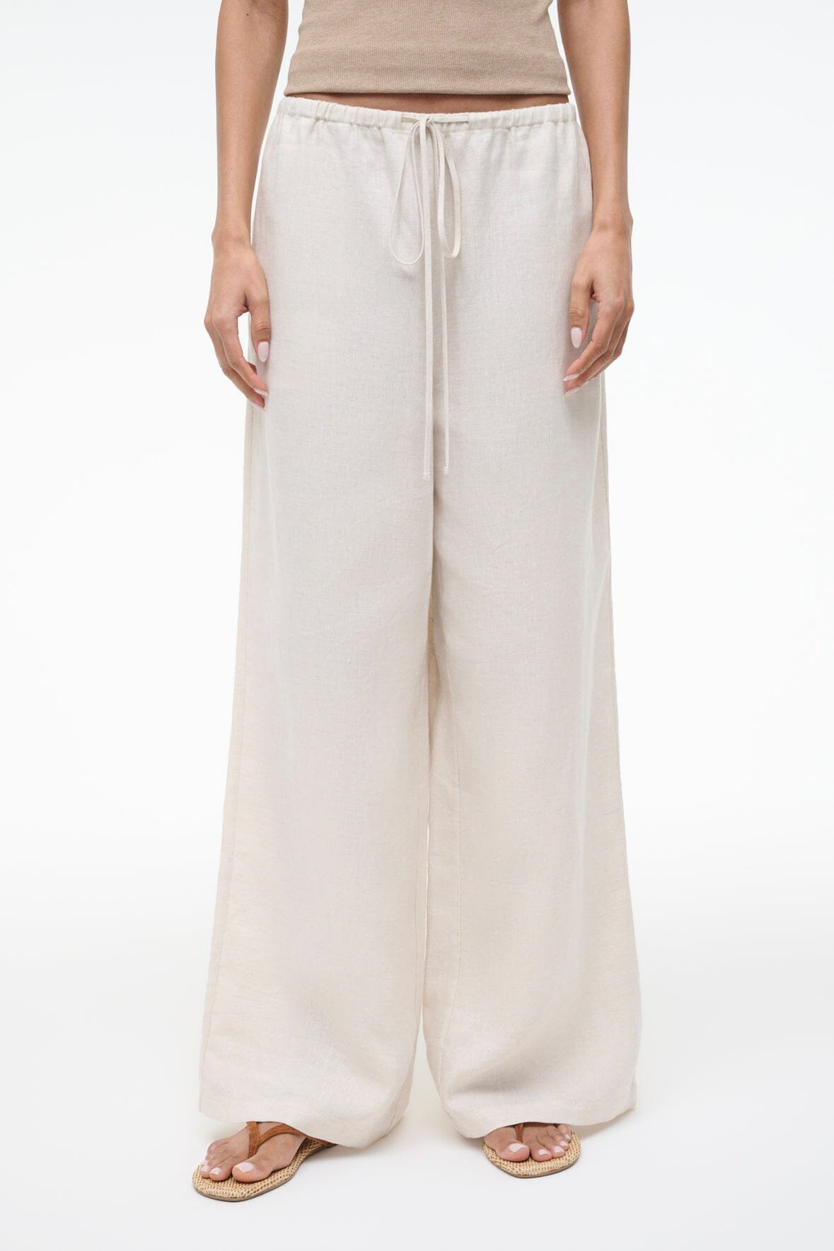 STAUD Sale Mateo Linen Pant Natural