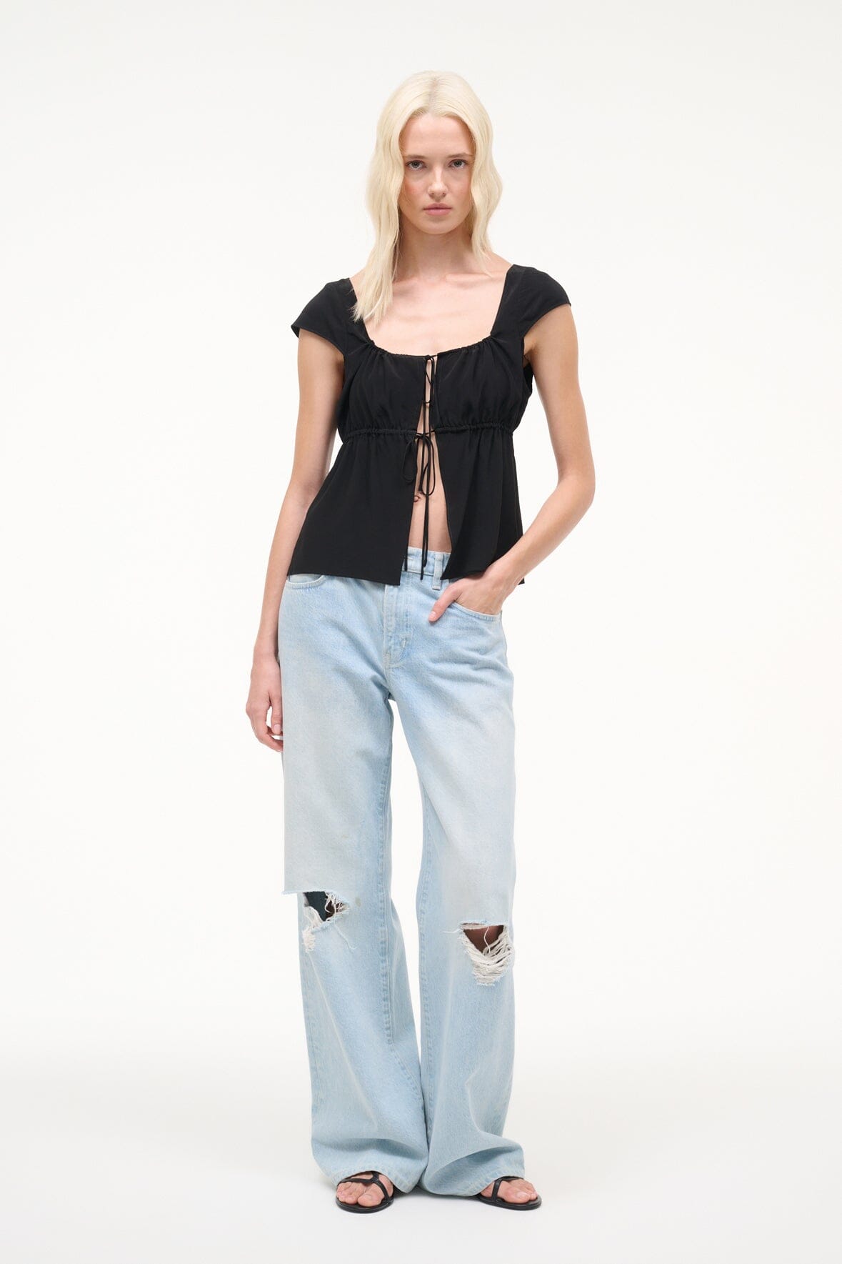 STAUD Sale Pomona Top Black