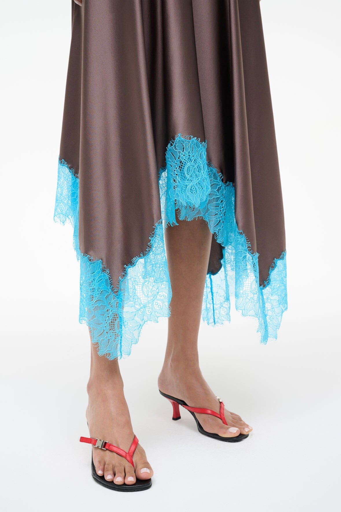 STAUD Sale Elira Silk Dress Mink Pool