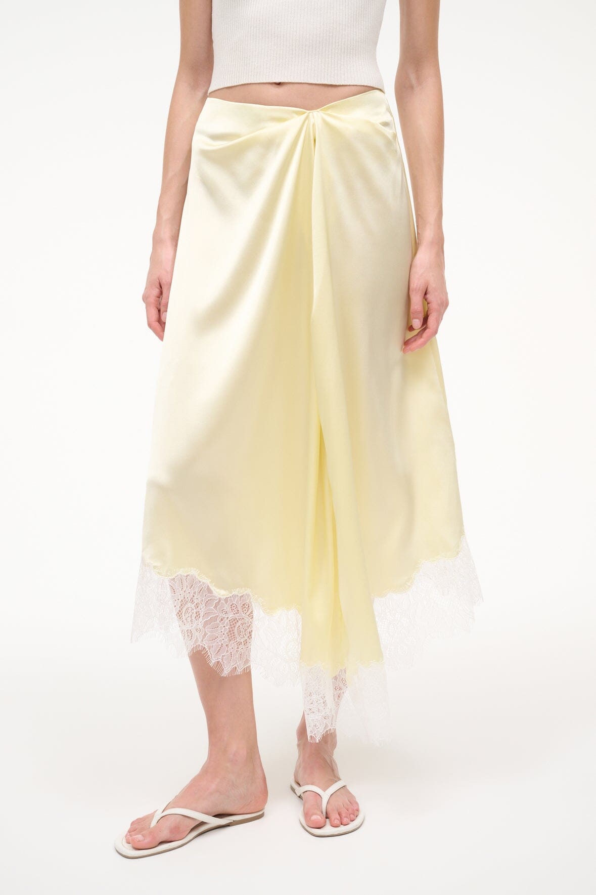 STAUD Sale Sonoma Silk Skirt Key Lime