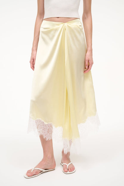 STAUD Sale Sonoma Silk Skirt Key Lime