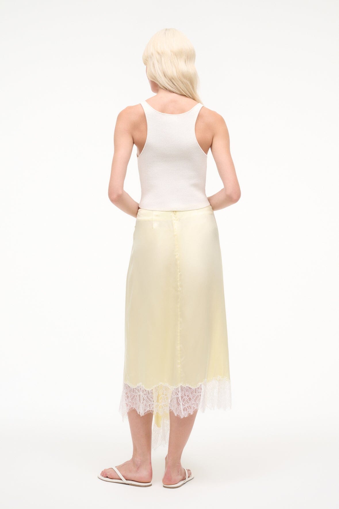 STAUD Sale Sonoma Silk Skirt Key Lime