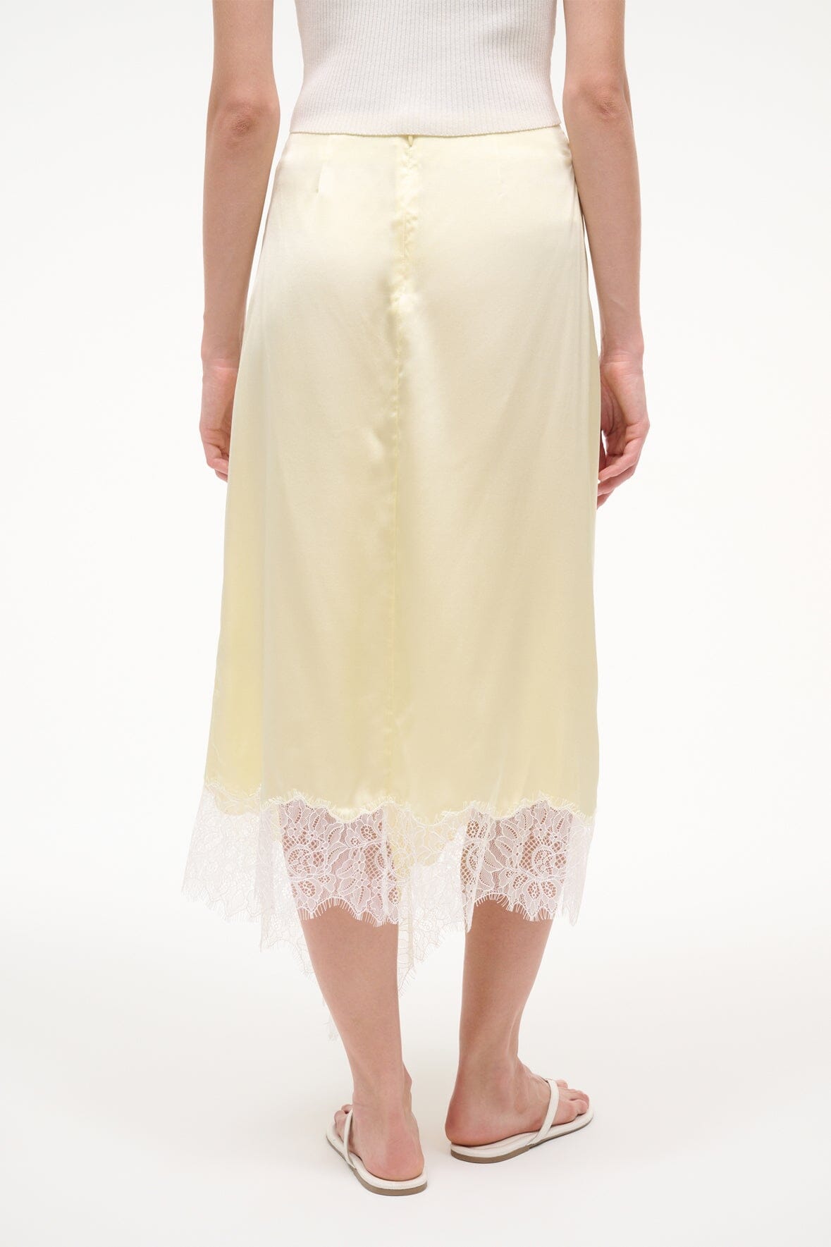 STAUD Sale Sonoma Silk Skirt Key Lime