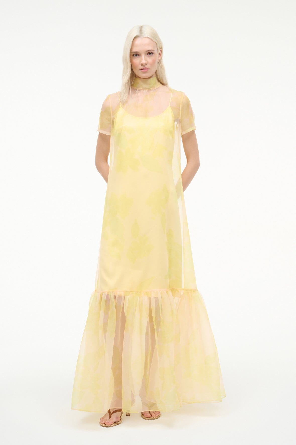 STAUD Sale Calluna Dress Lemon Grove