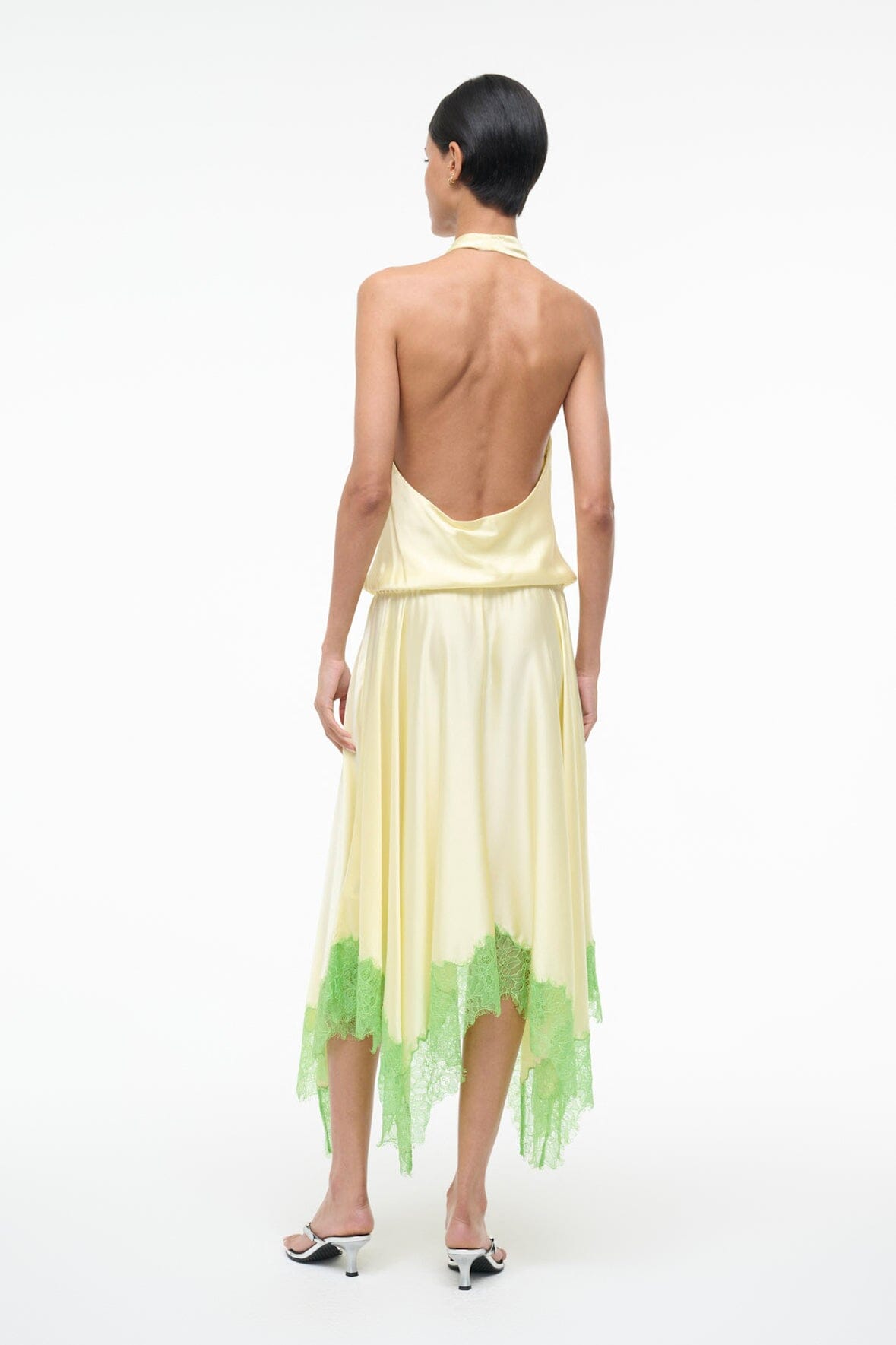 STAUD Sale Elira Silk Dress Key Lime Sprout